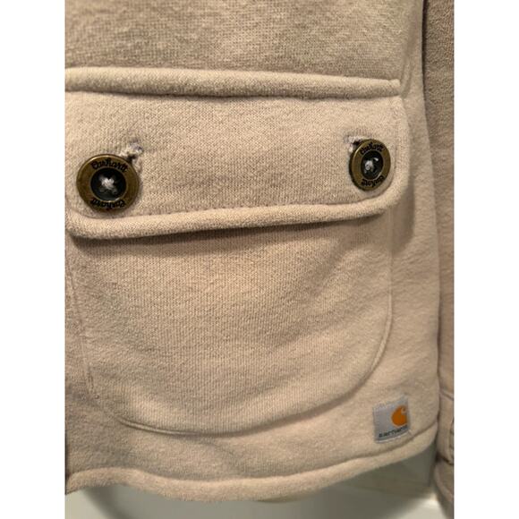 Carhartt For Women Jacket XS Beige Sherpa Collar Y2K Vintage Workwear - Picture 6 of 14